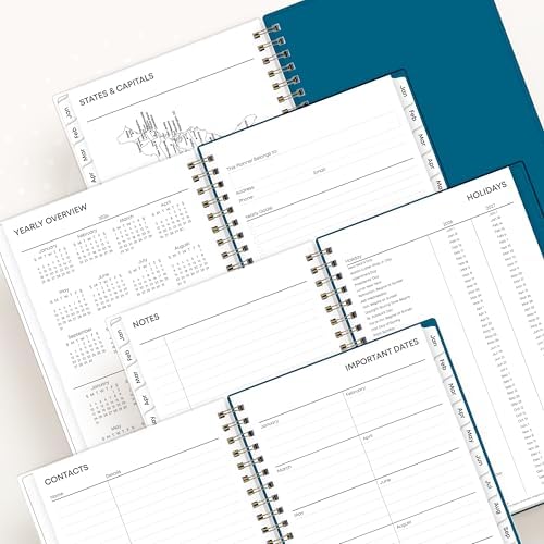 Blue Sky 2026 Weekly & Monthly Planner Calendar, 5"x8", Bakah Blue