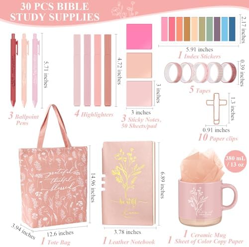 Reallnaiv Housekeeping Mug Bag Notebook Highlighter Pen Note, Pink