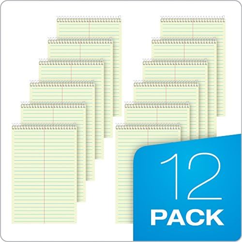 TOPS Steno Books, 6" x 9", Gregg Rule, Green Tint Paper, 80 Sheets, 12 Pack (8021)