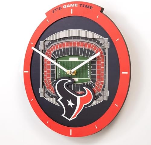 YouTheFan NFL Houston Texans StadiumView 3D Wall Clock