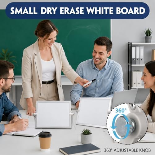AmazingSpark 12 Pcs Small Dry Erase White Board with Stand 6 x 8'', White