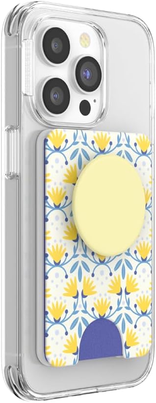 PopSockets Adhesive Phone Wallet with Grip- Tea Towel | PopWallet, Holds 3-5 Cards, Swappable Top, Kickstand, Blue, Light Blue, Baby