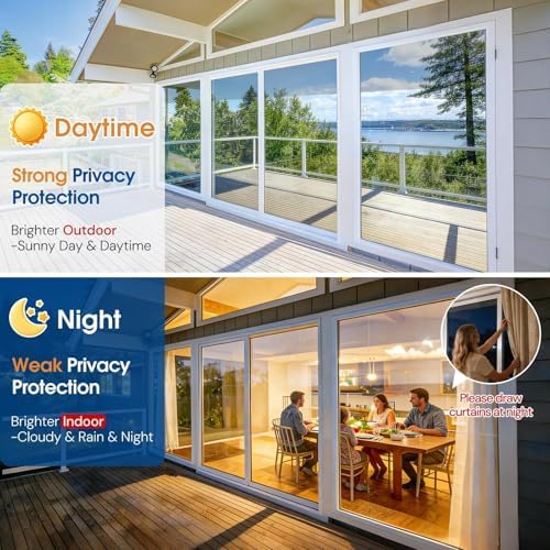 Homein Window Tint for Home with Tools, One Way Window Film, Silver