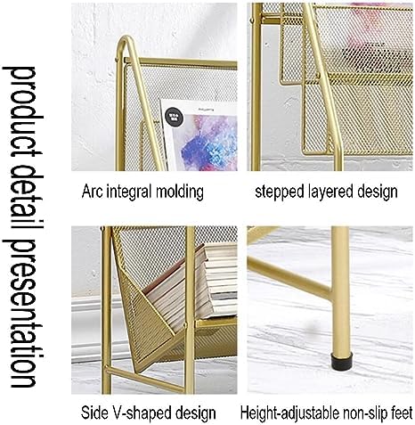 zktoermn Metal Storage Shelves Book, Newspaper, Magazine Storage Rack Storage Shelving Unit Organizer for Laundry Kitchen Bathroom Pantry Closet (Color : Black, Size : 55x28x92cm)