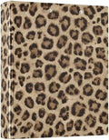 Brown Leopard Print 3 Ring Binder 1.5 Inch Decorative Hardcover File Folder for School Office Papers Portfolio Planner Organizer Recipe Binders 1 Pc