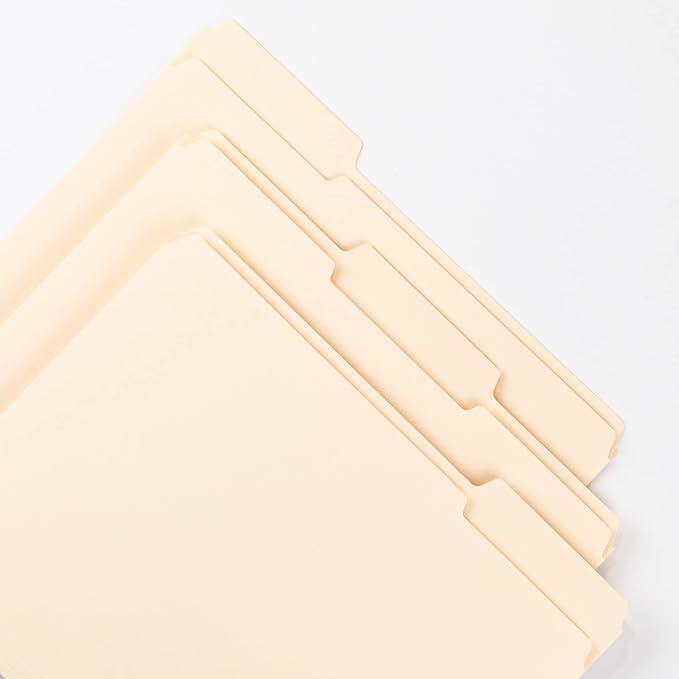 Smead File Folder, Reinforced 1/3-Cut Tab, Letter Size, Manila, 45 Per Box (10438)