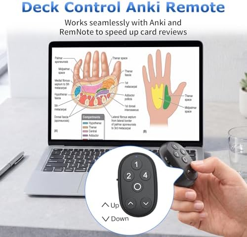 Remote for Anki Clicker Ring, Flashcard Control for Anki, RemNote