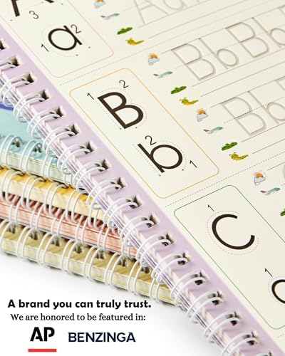 Large Magic Handwriting Practice Workbooks, Reusable Grooved Handwriting Practice for Kids 3-8, Toddler Writing Practice, Math Calligraphy, Letter Tracing, for Kindergarten Preschool, The Fun Kit