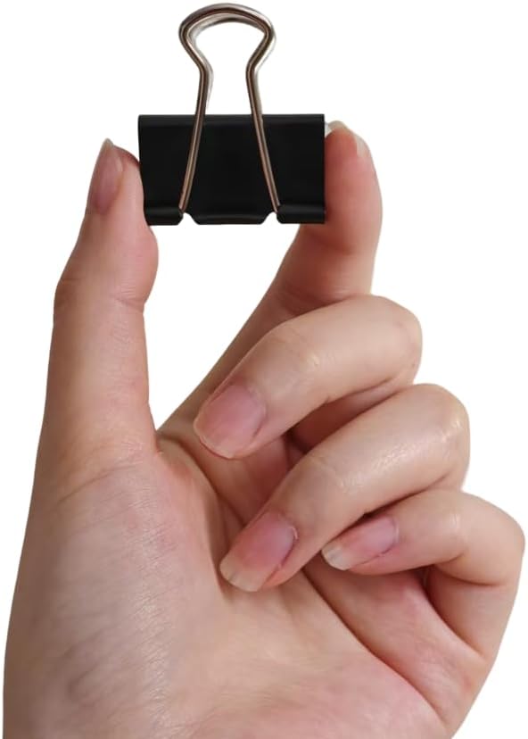 Amazon Basics Sturdy Binder Clips for Office Use, 96 Count, Medium, 1.25 in, Black (Pack of 12)
