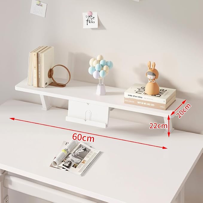 Clamp on Desk Shelf with Reading Stand 23.6x7.8in Space-Saving | Desktop Extender Klemmbares Schreibtisch Organizer Regal Adjustable Floating Desks Shelf for Office Dorm Desk Organization