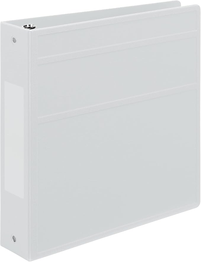 Carstens 2-Inch Heavy Duty 3-Ring Binder - Side Opening, White, Durable Plastic, Precision No-Gap Rings, Waterproof Covers, No Pockets, Holds 300 Letter-Sized Sheets, BPA-Free, Made in USA (2846-3R)