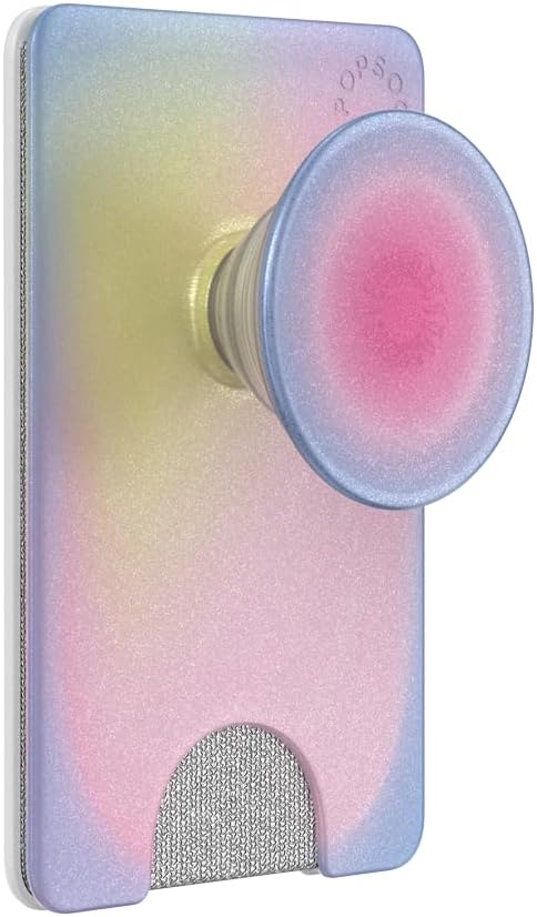 PopSockets Adhesive Phone Wallet with Grip- Aura | PopWallet, Holds 3-5 Cards, Swappable Top, Kickstand, Purple, Aura, Electronic Accessories, For iPad/Kindle/iPhone/Android
