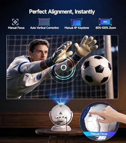 Magcubic 2026 Football-Themed Mini Projector, 4K Support Android 14 HY300F