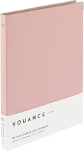 Maruman YOUANCE 26-Ring Binder, Holds 70 Sheets, B5 7.17"x10.12" Light Pink | Durable Vinyl Cover, Storage Pocket, Includes 10 3mm Graph Paper Sheets & Clear Sheet Protector, Made in Japan