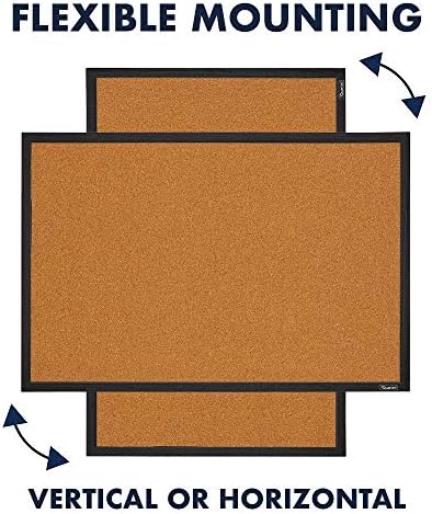 Quartet Cork Bulletin Board, Framed Corkboard, 2' x 3', Black Frame, Message Board, Vision Board (MWDB2436-BK)