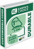 Samsill Plant-Based 1.5 Inch Durable D-Ring, View Binder, Eco-Friendly, USDA Certified Biobased, White