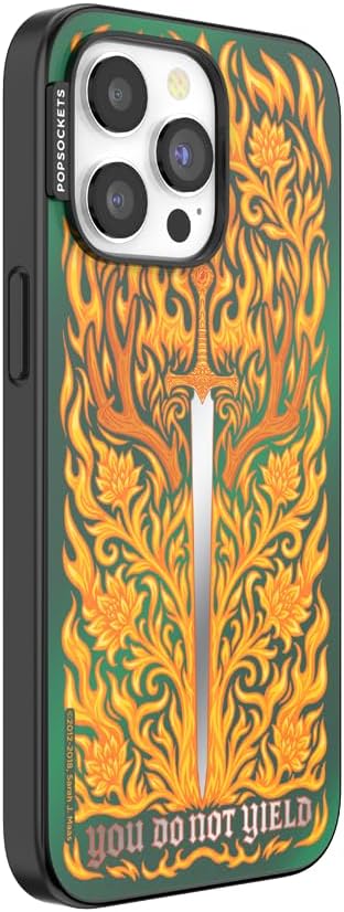 PopSockets iPhone 15 Pro Max Phone Case w/MagSafe- Fireheart | Magnetic, Wireless Charging, Camera & Drop Protection, Acotar, Throne, Glass, Sarah, Dragon