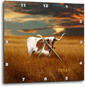 3dRose dpp_62229_1 A Texas Longhorn Wall Clock, 10 by 10-Inch