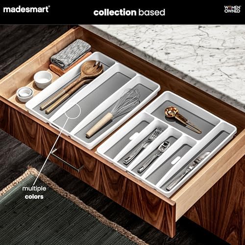 madesmart Classic 3 Compartment Utensil Tray, Granite
