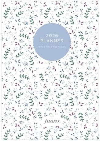 Filofax Calendar Diary Refill, A5 Size, Week-to-View, Garden Minimal Diary Pack, Multilingual: Five Languages, 2026 (C68592-26)