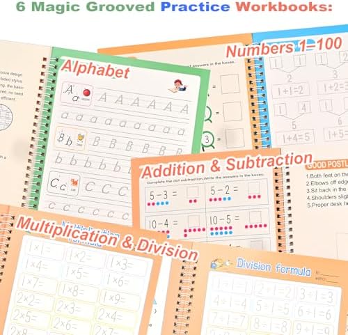 Goldge Magic Grooved Writing Practice for Kids 3-8 – 4 Handwriting Practice