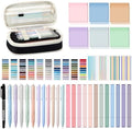 135 Pcs Book Annotation Kit with Pencil Case, 12 Pastel Highlighters, 11 Gel Pens, Fine Marker, 300 Transparent Sticky Notes, 2640 Index Tabs, Bible Study Supplies Kit(Classic,Black)