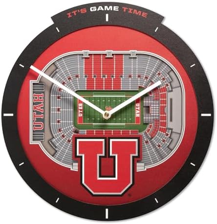 YouTheFan NCAA Utah Utes StadiumView 3D Wall Clock