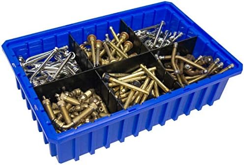 Akro-Mils - 33164BLUE 33164 Akro-Grid Plastic Slotted Dividable Modu Box Stackable Grid Storage Tote Container, (16-1/2-Inch L x 10-7/8-Inch W x 4-Inch H), (12 Pack), Blue