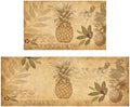 Boho Pineapple Kitchen Rugs and Mats for Floor 2 Piece Sets, Anti Fatigue Floor Mat in Front of Sink for Standing for Kitchen Decor 17"X30"+17"X47"