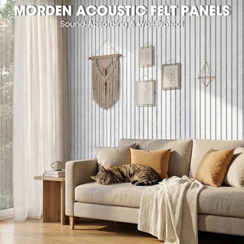 Large Cork Board for Walls 59" x 36",15 Pack 12"X12"Felt Bulletin Board Tiles with 120 Adhesive Tabs,Cork Board Alternative for Office Decor, Push Pin Board Wall Organizer-Light Gray