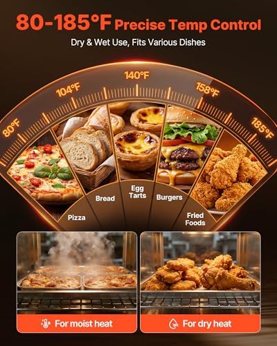 VEVOR Electric Hot Box Food Warmer, 4-Tier Commercial Warming Cabinet with Water Tray, Double-Door and Adjustable Shelves, Stainless Steel Food Warmer Cabinet, for Restaurant, Kitchen, Pizza, Chicken
