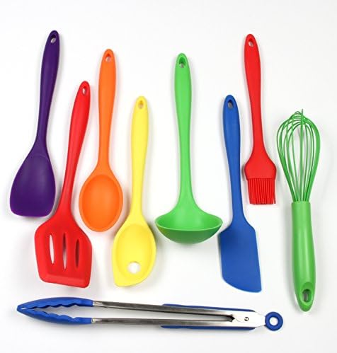 Chef Craft 9 Piece Multicolor Premium Silicone Kitchen Tool Set (42088)