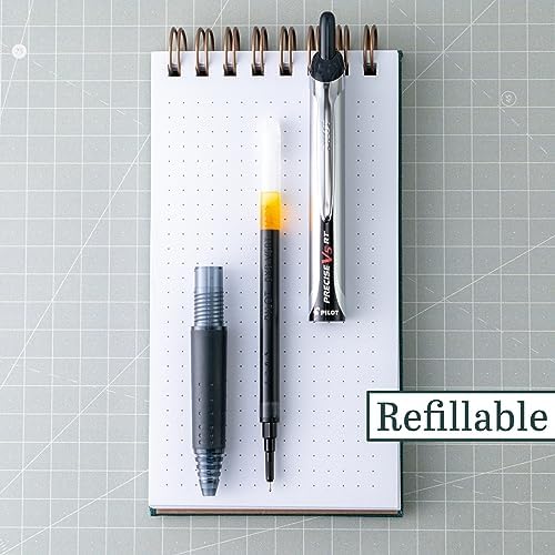 PILOT Precise V5 RT Refillable & Retractable Rolling Ball Pens,Extra Fine Point Pens,0.5 mm,Assorted - Ideal for School,Journaling & Office Writing,(Pack of 144)