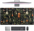 Black Aesthetics Desk Mat Mouse Pad Large Gaming Mouse Pad Desk Pad Mousepad, Mystical Green Plant Computer Laptop Keyboard and Mouse Mat, Desktop Protector Mat for Women Girl Office 31.5x15.8 in
