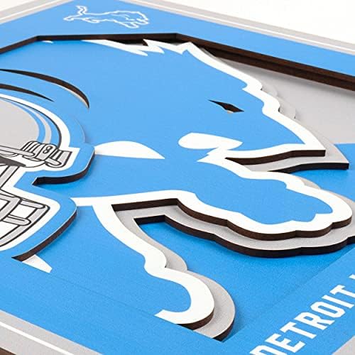 YouTheFan NFL Detroit Lions 3D Logo Series Wall Art - 12" L x 12" W (Pack of 6)