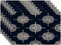Batmerry Maritime Sailing Linen Placemats Set of 6, Oceanic Nautical Emblem Washable Table Mats for Kitchen Table Thickened Heat Insulation Dining Set Indoor Outdoor 12X18 in