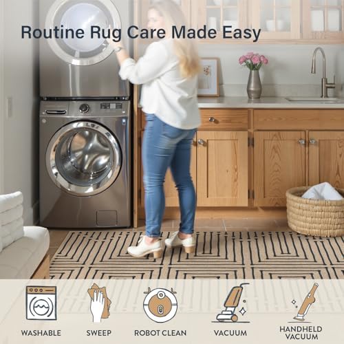 Lahome Boho 3x5 Outdoor Rugs for Entry, Washable Easy Jute Rug