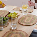 Homespice Azalea Jute Braided Placemats, Oval 13x19 Set of 6