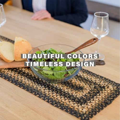 Homespice Kilimanjaro Braided Table Runner for Primitive Decor, Rect 11x36