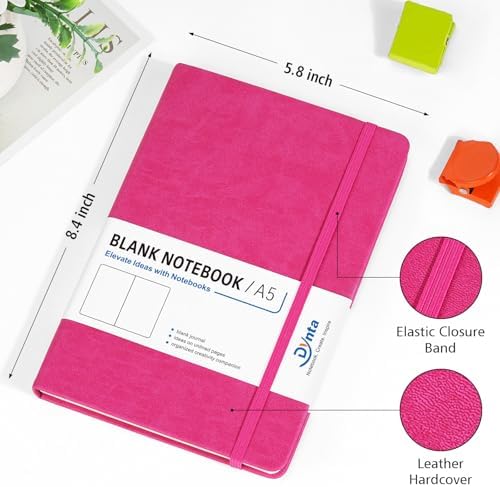 Dynta Blank Journal,A5 Unlined Journaling Notebooks 200 Pages/100 Sheets