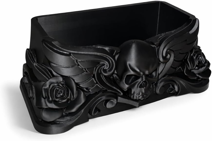 Gothic Skull Business Card Holder – Premium Desk Organizer for Tattoo Artists, Dark Decor Card Stand, Office Desk Display, Unique Gift for Tattoo Artist, Studio Reception Decor
