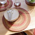 Homespice Cider Barn Braided Placemats for Rustic Decor, Round 15" Set of 2