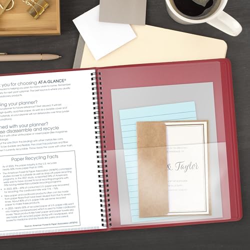 AT-A-GLANCE 2027 Planner, Monthly, 15-Month Jan-Mar, 9" x 11", Unruled Daily Blocks, Red (702501327)