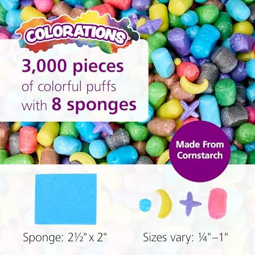 Colorations 3D Building Puffs & Shapes - 3000 Pieces