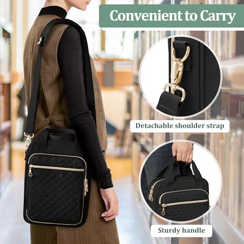 Teamoy Journal Supplies Storage Case, Planner Bag with Pen Slots, Black