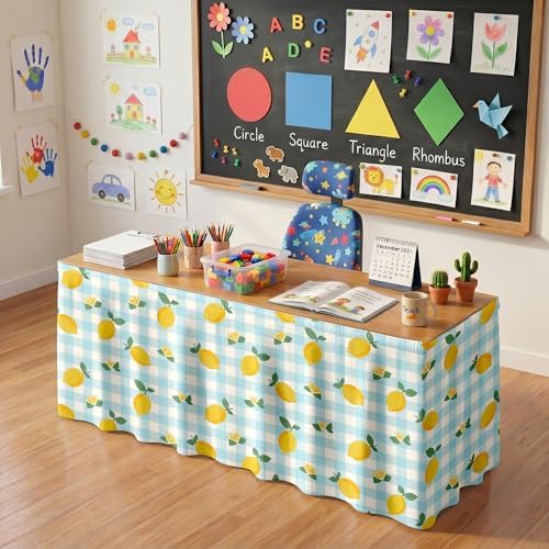Teacher Desk Skirt for Classroom Ruffle Table Skirt Back to School