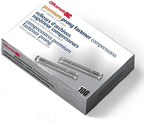 Officemate Premium Prong Fasteners, Compressor Only, Box of 100 Office Paper Clamp (99715)