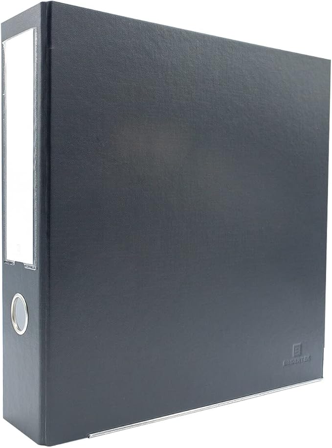 3-Ring Premium Round-Ring Binder - Dark Gray, 3" Spine, by Bindertek | 450 Sheet Capacity, 2" Round Rings, Linen-Textured Covers, Steel Reinforced Edges, Spine Label Included