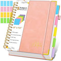 5 Subject Blank Notebook with Removable Dividers Tabs, 300 Pages Hardcover Leather Sketch Book Spiral Journal, 8"x10" B5 Large Sketchbook Notebooks for Women Men Work School Sketching Drawing, Pink