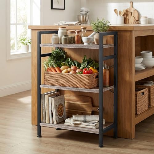3 Tier Bookshelf, Free Standing Bookcase with Open Storage Shelves